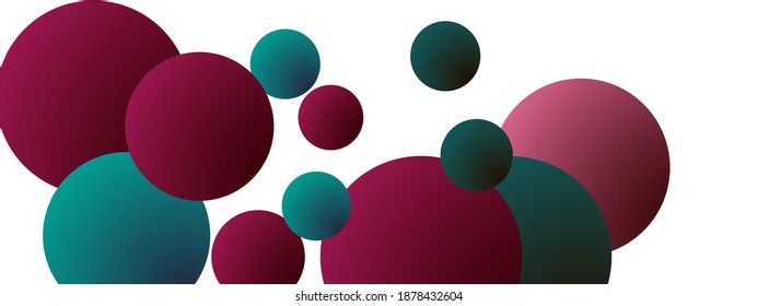 Multi-colored balls scattered randomly. background design, cover. Volumetric background, vector.