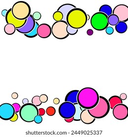 Multi-colored balls scattered randomly. background design, cover. Volumetric background, vector.