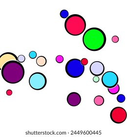 Multi-colored balls scattered randomly. background design, cover. Rainbow colored watercolor confetti top gradient.