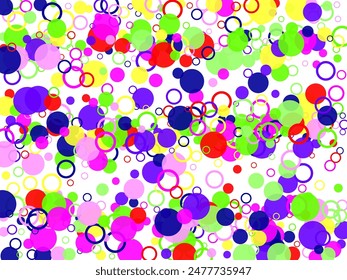 Multi-colored balls scattered randomly. background design, cover.   Seamless Graphic Blob. Geometric Ink Dot Pattern