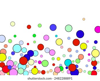 Multi-colored balls scattered randomly. background design, cover.   Volumetric background, vector.