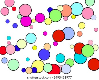 Multi-colored balls scattered randomly. background design, cover. Background from bright multi-colored confetti. 