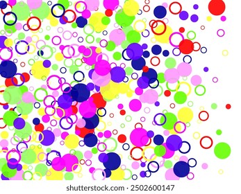 Multi-colored balls scattered randomly. background design, cover.   Red Flying Background Color.