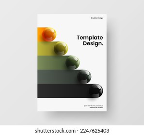Multicolored banner A4 design vector concept. Fresh realistic balls front page illustration.