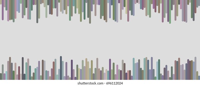 Multicolored banner background template design - horizontal vector graphic from vertical rounded stripes