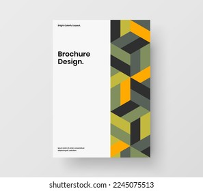 Ilustración vectorial de diseño de banner multicolor. Concepto de póster de hexágonos de mosaico premium.