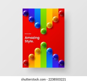 Diseño vectorial de banner multicolor. Esferas realistas de moda ilustración postal.