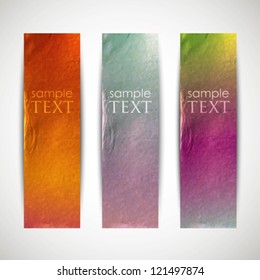 multicolored banners with cardboard texture