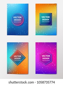 Multicolored banners, flyers, brochures, with soft fuzzy backgrounds. web banner templates for advertising and attracting customers abstract shapes, circles, lines.