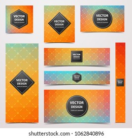 Multicolored banners, flyers, brochures, with soft fuzzy backgrounds. web banner templates for advertising and attracting customers abstract shapes, circles, lines.