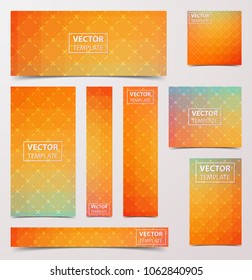 Multicolored banners, flyers, brochures, with soft fuzzy backgrounds. web banner templates for advertising and attracting customers abstract shapes, circles, lines.