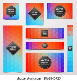 Multicolored banners, flyers, brochures, with soft fuzzy backgrounds. web banner templates for advertising and attracting customers abstract shapes, circles, lines.