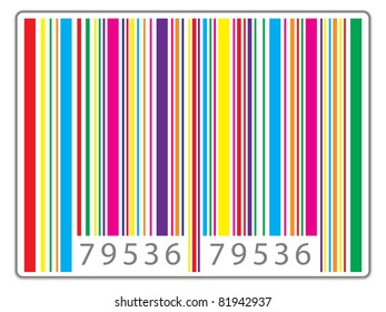 Multicolored barcode with shadow