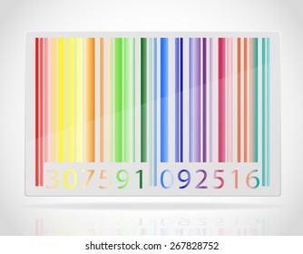 multicolored barcode vector illustration isolated on white background