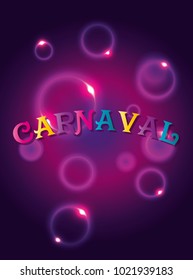 Multi-colored beautiful concept for the design of a poster, postcard, invitation card or banner. Vector illustration. Carnival and masquerade.
