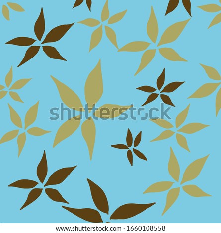 Multicolored beautiful flower partern in bright blue background