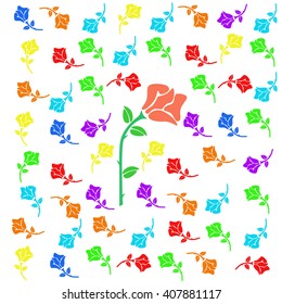 Multicolored beautiful roses. Vector illustration
