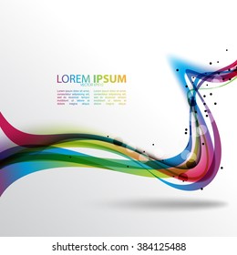 multicolored bent wave lines abstract design