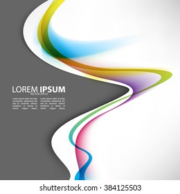 mehrfarbige gebogene Wellenlinien abstraktes Design