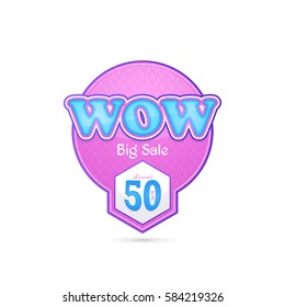 Multicolored Big Sale Theme Website Banner, Card, Flyer, Tag Ad Design. Colorful Badge Illustration. Glossy Style Discount Ball Isolated on White Background
