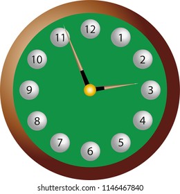 multicolored billiard clock
