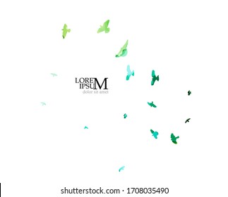 Pájaros multicolores. Un rebaño de aves arcoiris voladoras. Un montón de pájaros en llamas. Medios mixtos. Ilustración del vector