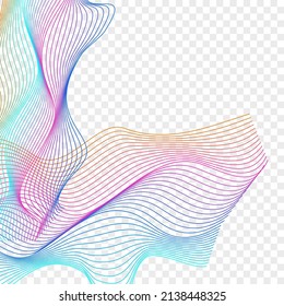 Multicolored Blend Background Transparent Vector. Cycle Poster. Rainbow Curve Art. Ribbon Energy Design. Gradient Figure Mesh.