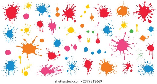 Multicolored blotches isolated on white background, vector design