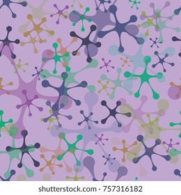 multi-colored blots on a lilac background