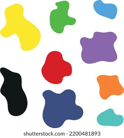 multicolored blots on a white background