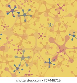 multi-colored blots on a yellow background