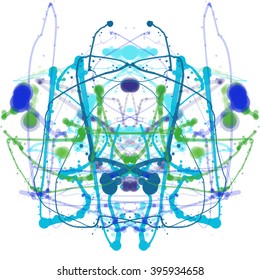 Multicolored blots. Tantric abstraction. Mirror reflection.