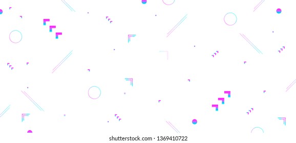 Multicolored blue and pink white background 3d cluster pastel shades decorative abstract vector illustration new trend banner realistic futuristic neon minimal
