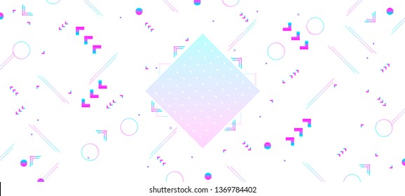 Multicolored blue and pink white background 3d cluster pastel shades decorative abstract vector illustration new trend banner realistic futuristic neon