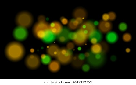 Multicolorido borrado bokeh partículas com violeta, azul, tons de rosa flutuando sobre fundo preto, criando festivo ou sonhador composição abstrata.