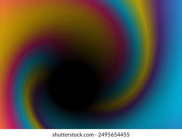 Círculos espirales multicolores difuminados fondo fluido abstracto. Vector de diseño elegante