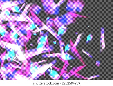 Multicolored Bokeh Background Transparent Vector. Spot Banner Wallpaper. Blue Starburst Template. Blur Fade. Twinkle Xmas Card.