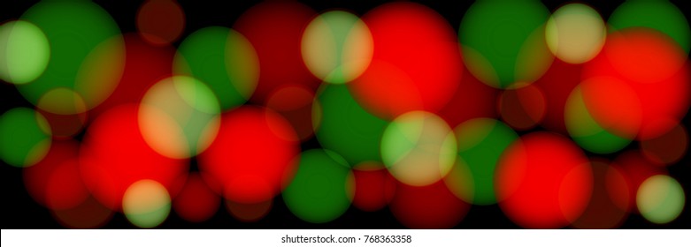 Multi-colored bokeh on a black background. Beautiful abstract panoramic illustration. Vector EPS 10.