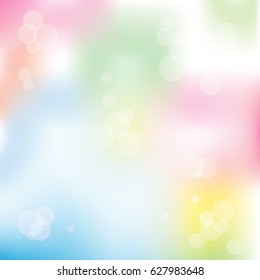 Multicolored bokeh vector background in romantic style; light