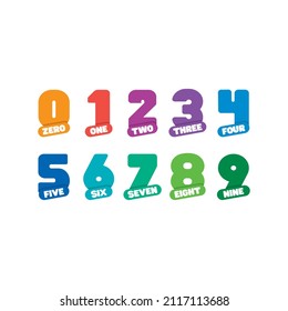 multicolored bold and voluminous numbers. numbers 0-9 for math, education