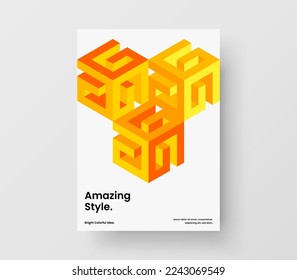 Multicolored book cover A4 design vector concept. Colorful mosaic pattern presentation illustration.