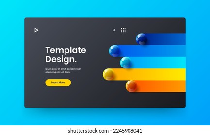 Multicolored booklet design vector concept. Abstract realistic balls leaflet layout.