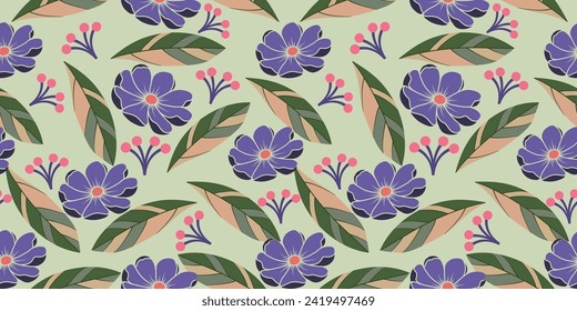 Patrón floral botánico multicolor, estampados sin costura con flor floral para tejidos, textiles, ropa, papel envolvente, cubierta, pancarta, interior, decoración, papel pintado, fondo abstracto