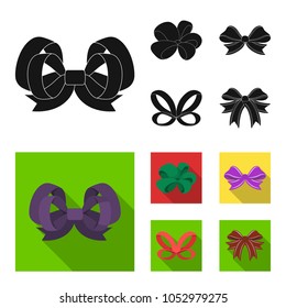 Multicolored bows cartoon,black,flat,outline icons in set collection for design.Bow for decoration vector symbol stock web illustration.