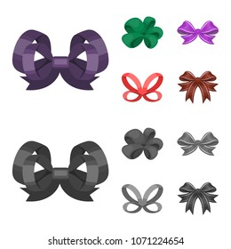 Multicolored bows cartoon,black,flat,outline icons in set collection for design.Bow for decoration vector symbol stock web illustration.