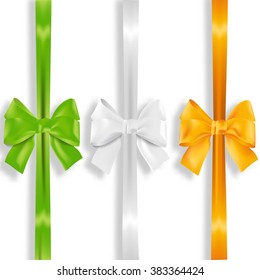 Multicolored bows as Ireland's flag. For St. Patricks Day