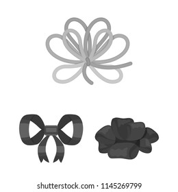 Multicolored bows monochrome icons in set collection for design.Bow for decoration vector symbol stock web illustration.
