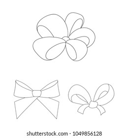 Multicolored bows outline icons in set collection for design.Bow for decoration vector symbol stock web illustration.