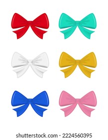 Conjunto de arcos multicolores de ilustraciones sobre un fondo blanco