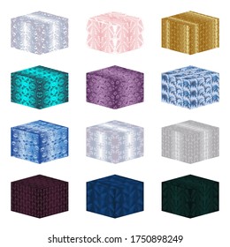 Multi-colored boxes for Christmas gifts, set
